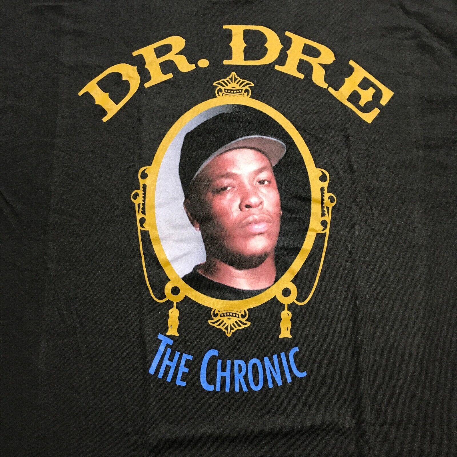 FILA T shirt maglietta grafica Dr. Dre uomo The Chronic copertina album grigio vintage lavaggio L