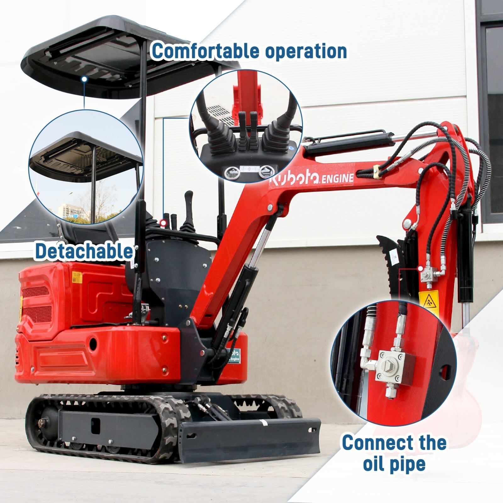 Free Shipping Mini Hydraulic Excavator 1.4 Ton Kubota Diesel Engine For Sale