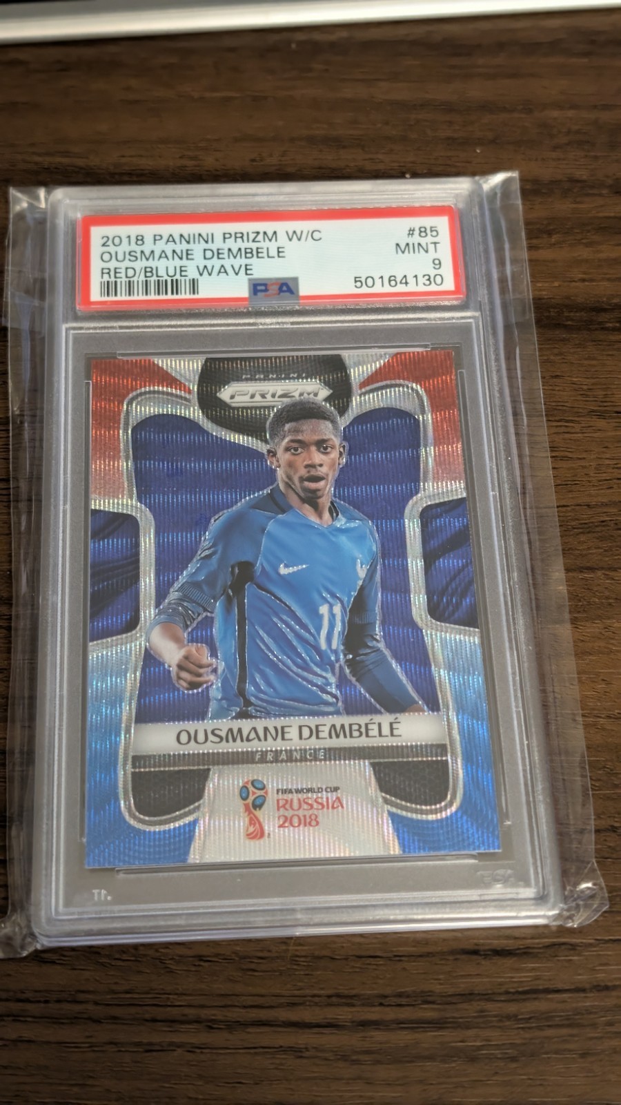 2018 Panini Prizm World Cup Ousmane Dembele Red White Blue Rookie RC PSA 9!