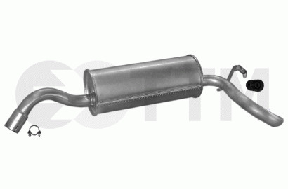 Silencieux arriere pour Ford Escort 1.4 et 1.6 de 1990 a 2001 en acier aluminise