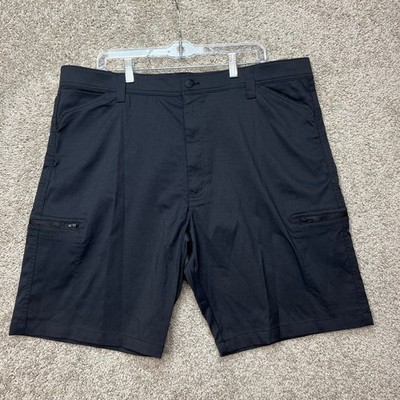 Wrangler Shorts Mens 40 Black Flat Front Stretch Waistband Cargo Utility ATG EUC
