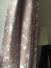 M&S Dusky Pink and White Floral Ditsy Pleated Curtains Tried But Not Used! VGC