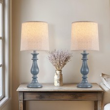 Lamps Set of 2 Vintage Rustic Farmhouse Table Lamps Bedside Reading Lamp Bedr...