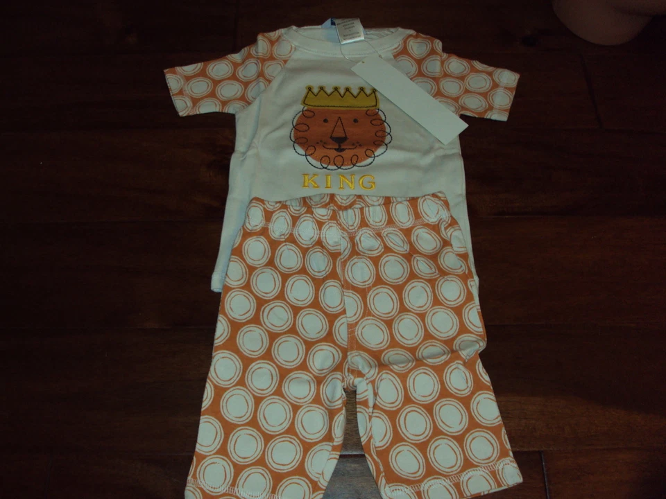 The Company Store Kids Boys Size 5  Lion 100% Cotton Summer Shorts Pajama Set - Image 3 of 3