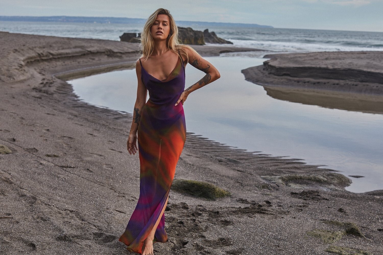 Black Island Label - FLORENCE DRESS IN SUNSET - XS