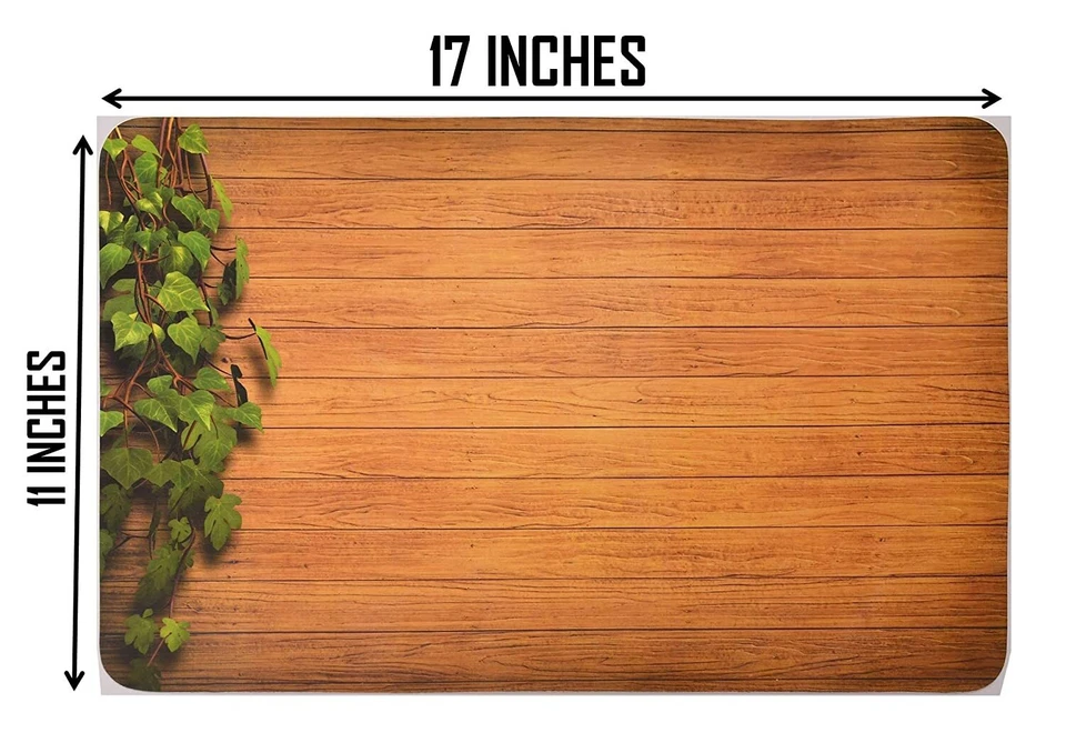 Beautiful Wooden Design PVC Dining Table Placemat with PVC Tea Coaster Set Of 6 - Image 3 of 4