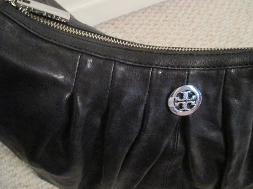 Tory Burch Black Leather Hobo Handbag Verona? - Picture 6 of 8