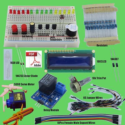 Small Basic Starter Kit for Arudino Uno R3 Mega2560 1602LCD Servo Relay LED