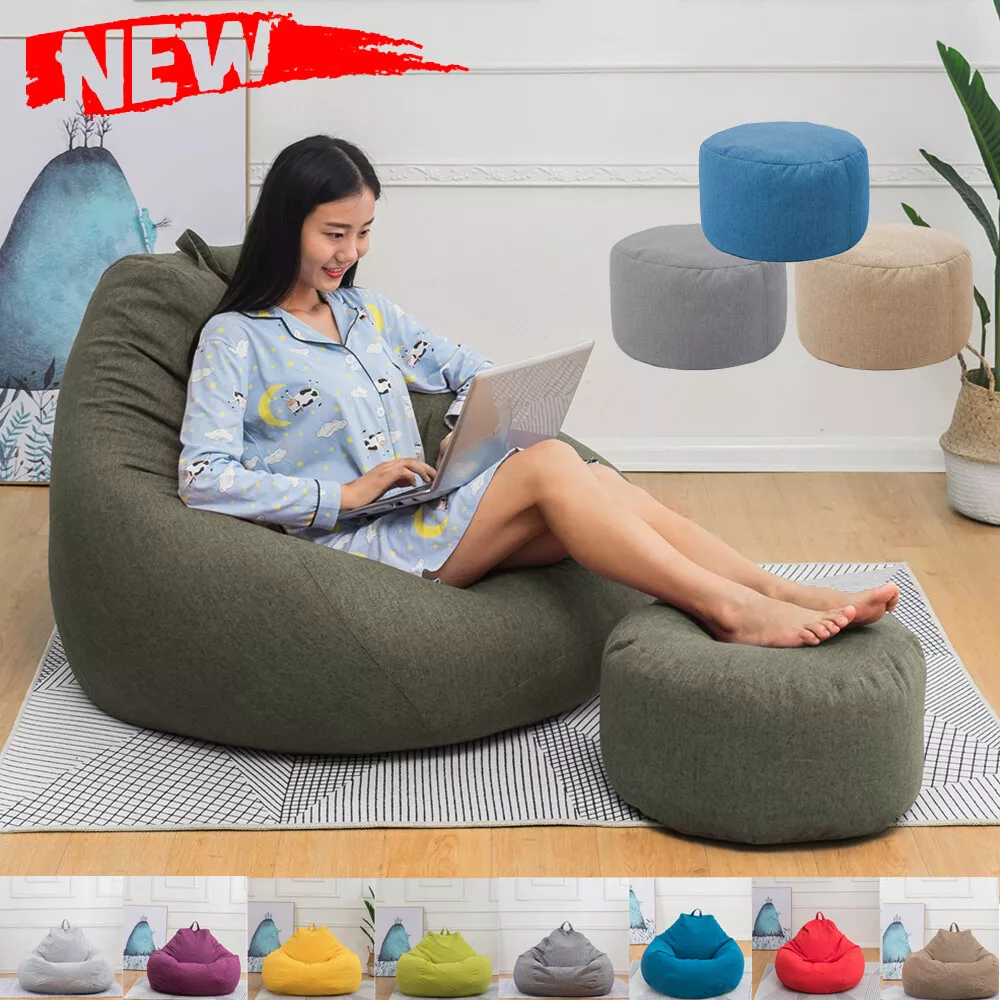 New Extra Large Bean Bag Chairs Couch Sofa Cover Indoor Lazy