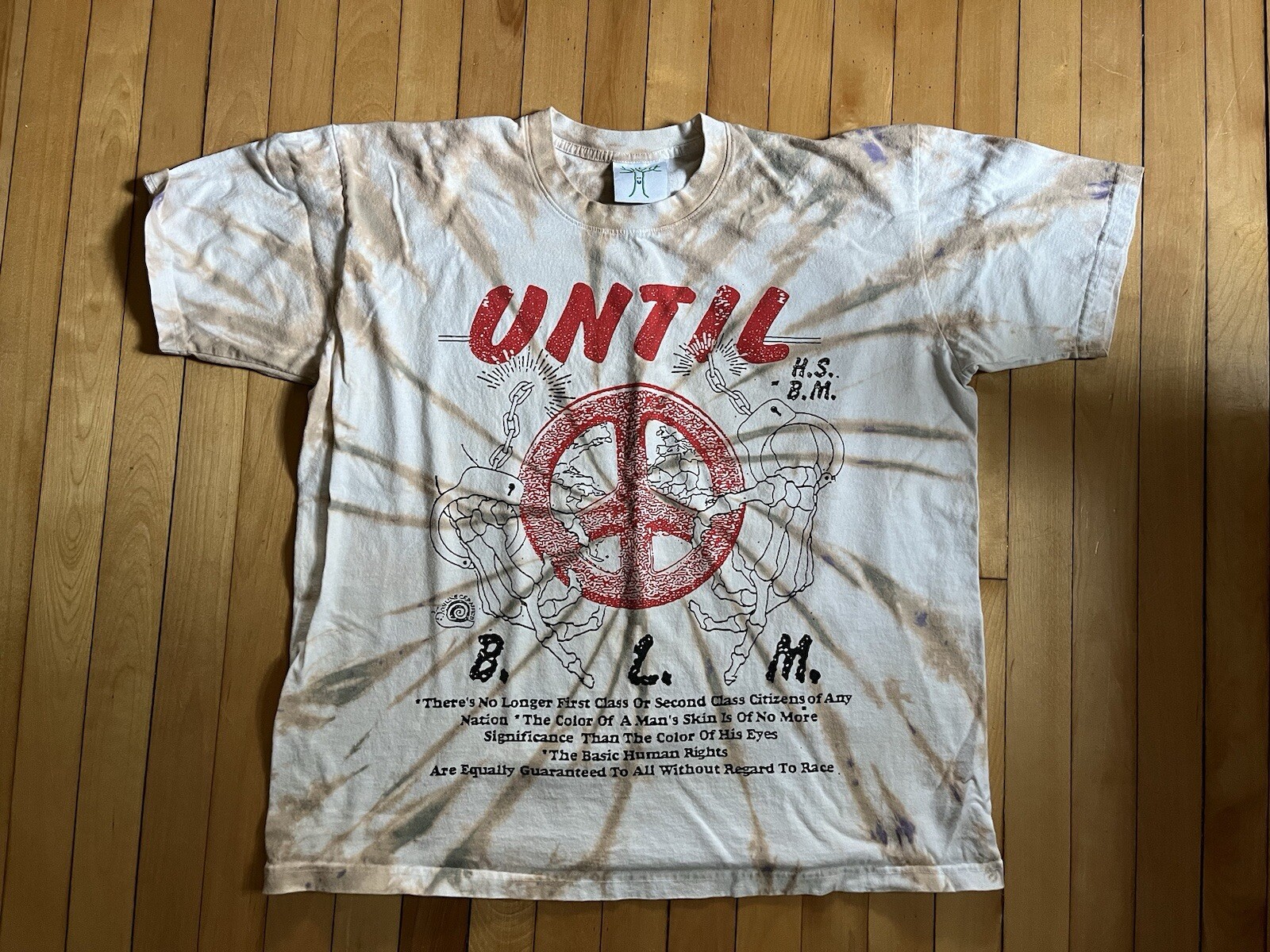 Black Lives Matter Tie Dye T-Shirt by Online Ceramics in Size XL-image