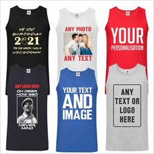 Personalised Custom Printed Mens Valueweight Athletic Sports Vest Gym Wear Tank