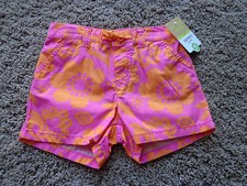 CARTER'S girl's sz 4T NWT cotton pink shorts w/orange flowers  elastic waist