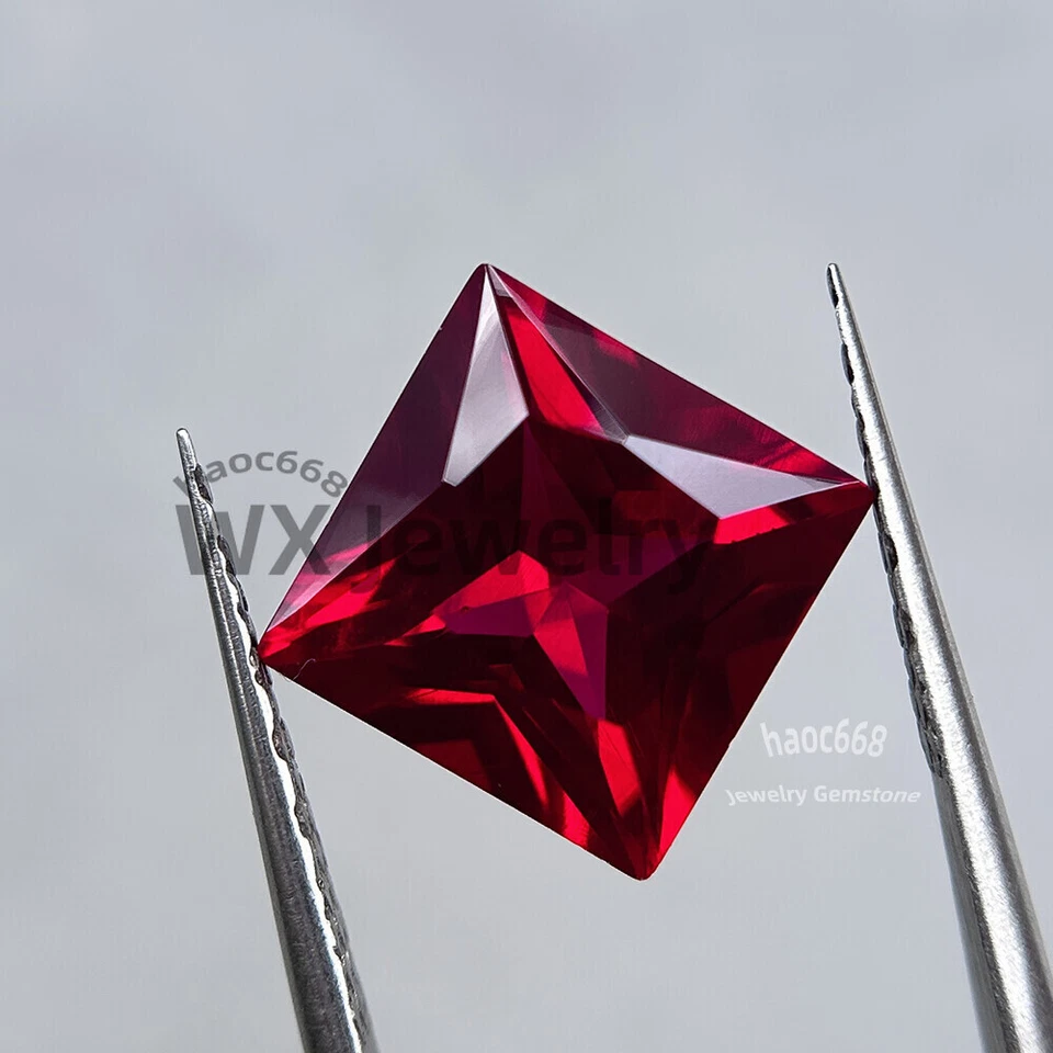 2x2mm-10x10mm Square Cut Synthetic Red Cabochon Gemstone for Making Jewelry - Image 2 of 4