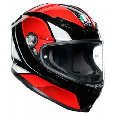 Casco integrale fibra moto Agv K6 Hyphen nero bianco rosso racing sport  touring | eBay