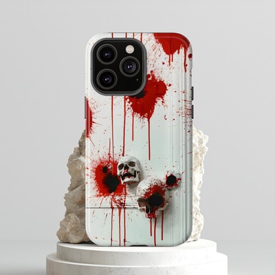 Tough Phone Case Skull Bloodshots. Apple iPhone, Samsung Galaxy, Google Pixel