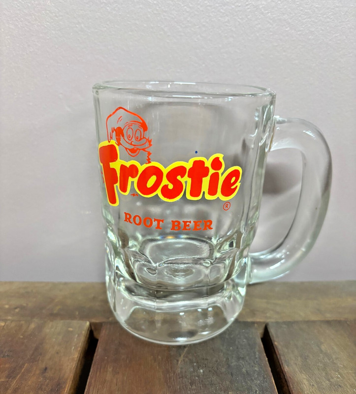 Frostie  Vintage Root Beer Mug Clear Glass