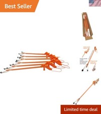 Orange-U-Tongs PRO Grade Litter Pick up Tool, Elastic Lanyard, Suction Cup Re...