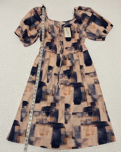 Universal Thread Women's Blush Puff Short Sleeve Dress with Pockets Sz Small NWT - Picture 2 of 7