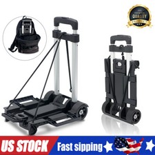 Folding Hand Truck Dolly Cart with 2 Wheels Luggage Cart Trolley Moving 70lbs US