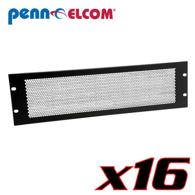 Sixteen Pack Penn Elcom R1286/3UVK Perforated Rack Panel 3U