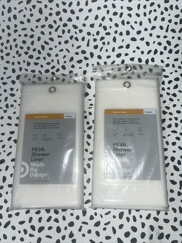 *Lot of 2* White Shower Curtain Liners 71 X 71 inches Made By Design 100% PEVA