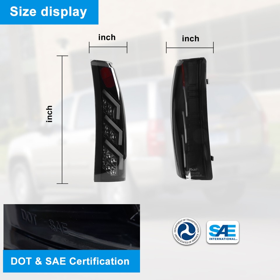 Tail Lights For Chevrolet Chevy II Black Smoke Tail Lights For - Foto 5