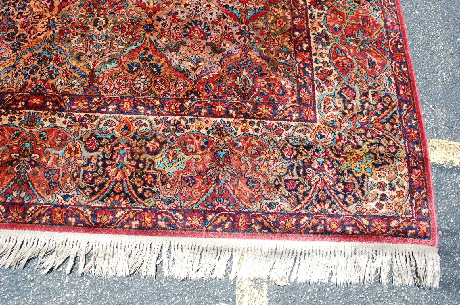 ANTIQUE EARLY KARASTAN KIRMAN MULTI_COLOR PANEL PATTERN#717 RUG CARPET 8.8 X 12
