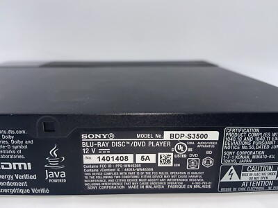 Sony BDP-S3500 Blu-Ray Player for sale online | eBay
