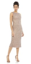 Mac Duggal Gown Dress Size 8 Sequined Rosewood Sleeveless 5526 $398