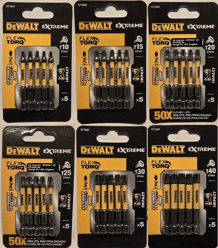 Dewalt 50mm Extreme Impact Torx Bits TX 10 15 20 25 30 40 Akku Schlagschrauber