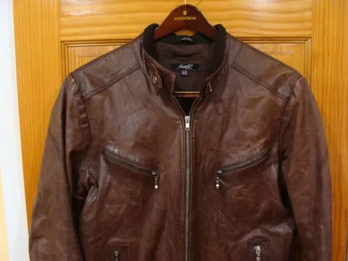 // Auth. Froccella Herren Braun Leder Kuh Stylische Jacke Größe EUR 60 - Bild 2 von 12