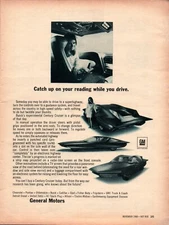 General Motors Superhighway Future Car Vintage Print Ad 1968
