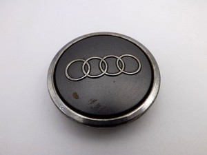 Audi-Rings-Gray-Wheel-Center-Cap-RS7-TT-A3-A4-Rim-Hub-Genuine-OEM-2-3-4-034-Rough