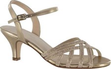 Women's Touch Ups Amara Strappy Sandal Champagne Glitter Synthetic 9.5 M