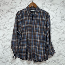 Alex Cannon Men s Casual Shirt sz L Plaid Cotton Button Down F270