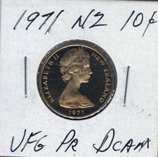 1971 New Zealand 10 Cents Ultra Finest Grade Proof DCAM Quality Sku: World #053
