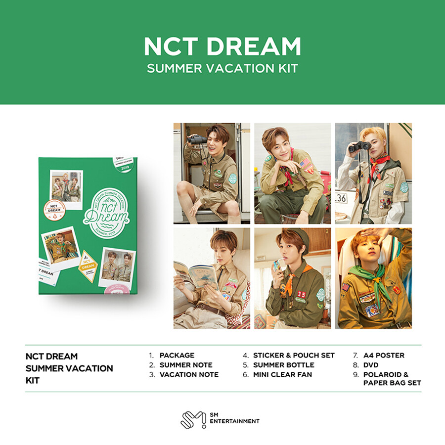 2019 NCT DREAM SUMMER VACATION KIT SUMMER NOTE + DVD + BOTTLE +