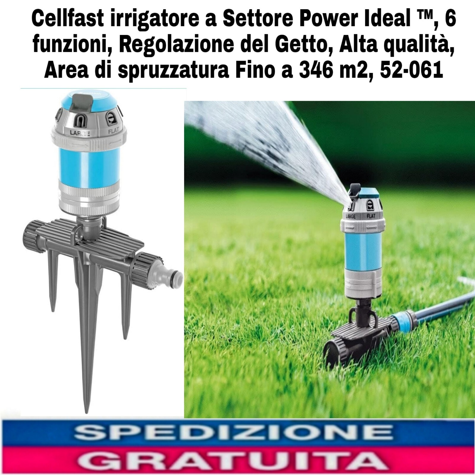 Cellfast Power Ideal ™ Irrigatore 6 Funzioni con Regolazione Getto