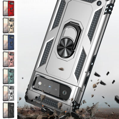 For Google Pixel 7/7a/6a/4a/5a 5G/6/7 Pro Shockproof Armor Ring Stand Phone Case