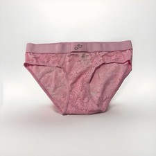PINK Victoria's Secret Panties Hiphugger Pink Floral Lace Bling Logo Size XS