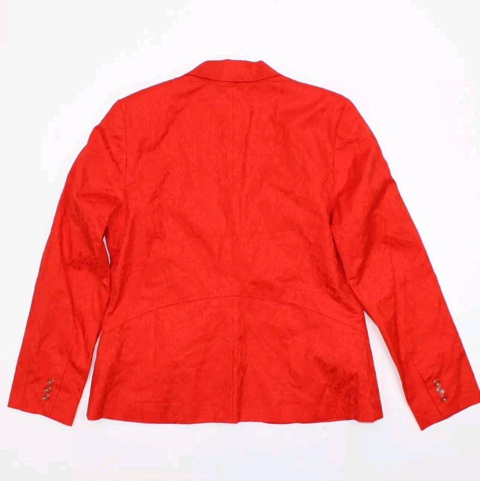 NUEVO CON ETIQUETAS 7th Avenue Design Studio Mujer Traje Chaqueta Blazer Rojo Damasco Talla 14 Foto 2 de 4