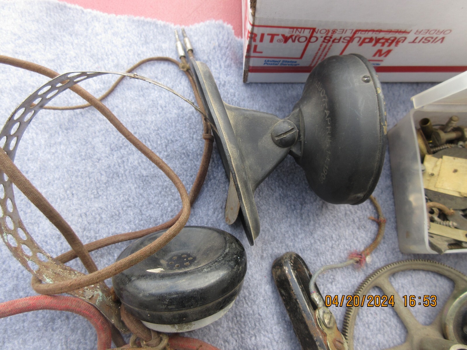 Antique Kellogg Hand Crank Telephone Parts Lot Stromberg Carlson Cradle