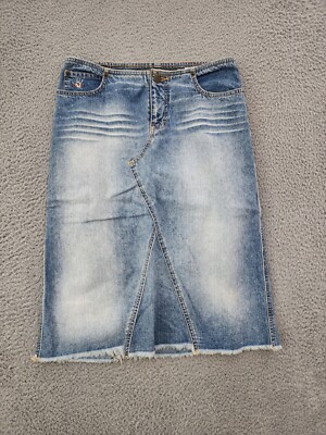 Vintage Mudd Skirt Womens Blue Denim Ladies Casual Medium Wash 100%  Cotton