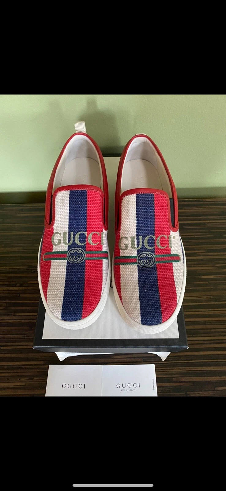 Baskets Gucci Cruise à rayures à enfiler