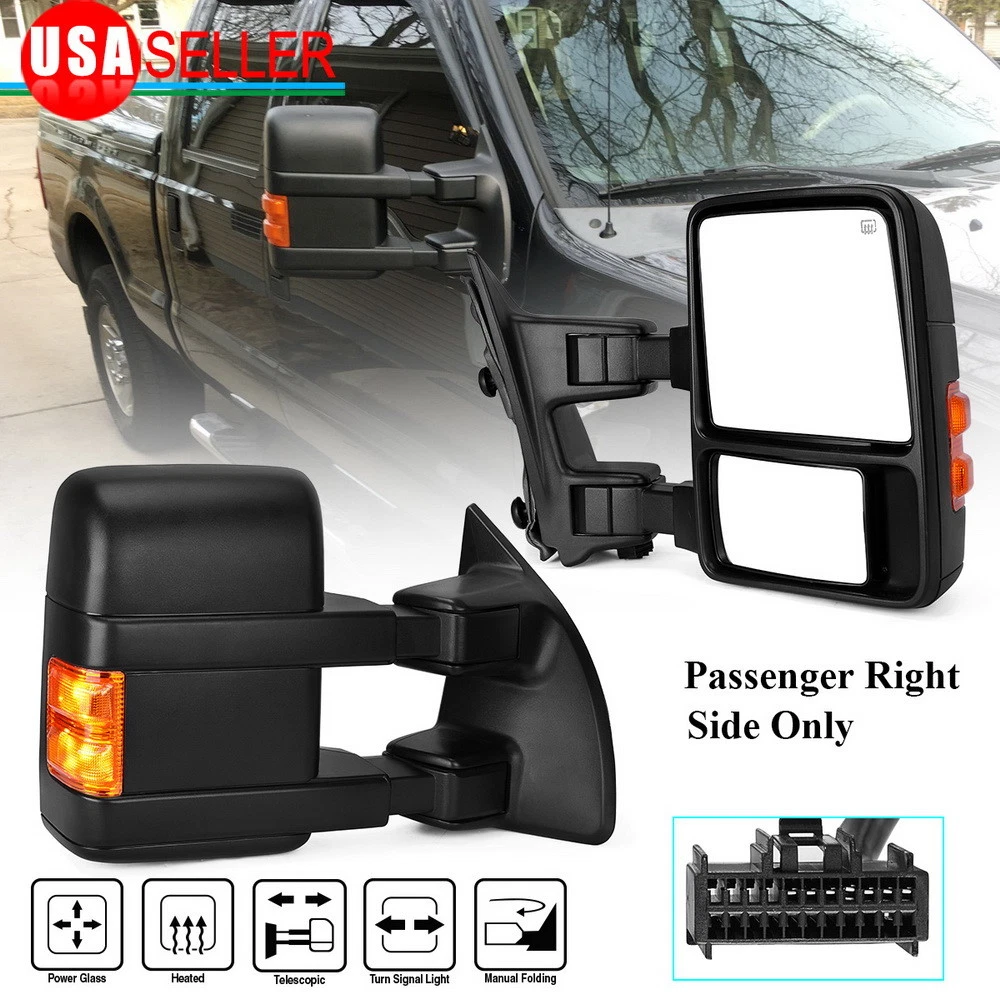 Passenger Side Tow Mirror for 2008-2016 Ford F-250 F-350 F-450 F550 Power Heated
