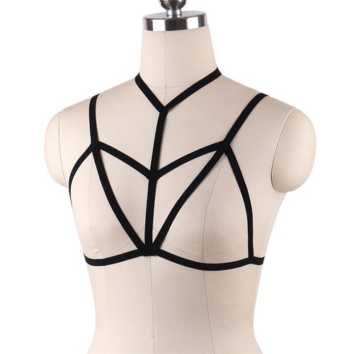 Harness Elastic Cupless Cage Bra Sexy Lingerie for Women Top Exotic Strap Belt - Picture 15 of 273