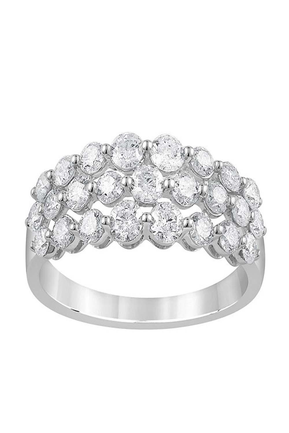 Трехрядное кольцо с бриллиантом Affinity Diamond весом 1,50 карата, белое золото 14 карат