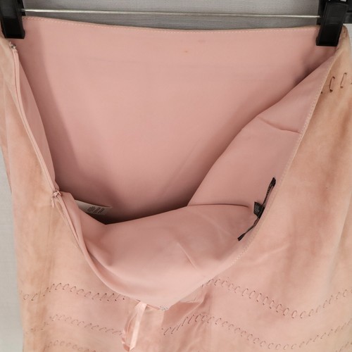 WHBM Skirt Womens 2 Pale Pink Suede Leather Faux Wrap Tie Lined Cowgirl Western - Picture 7 of 12