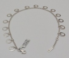 &ldquo;9-10&Prime; 14K White Gold Ankle Bracelet with Hanging Charms &ndash; Miami Fine Jewelry