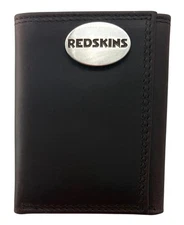 Washington Redskins Genuine Leather Trifold Wallet w/Concho by Enmon-New in Tin